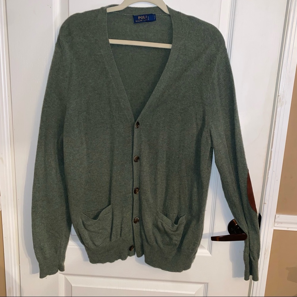 ✨2for20✨Polo Ralph Lauren cardigan with suede elbow patches🎉